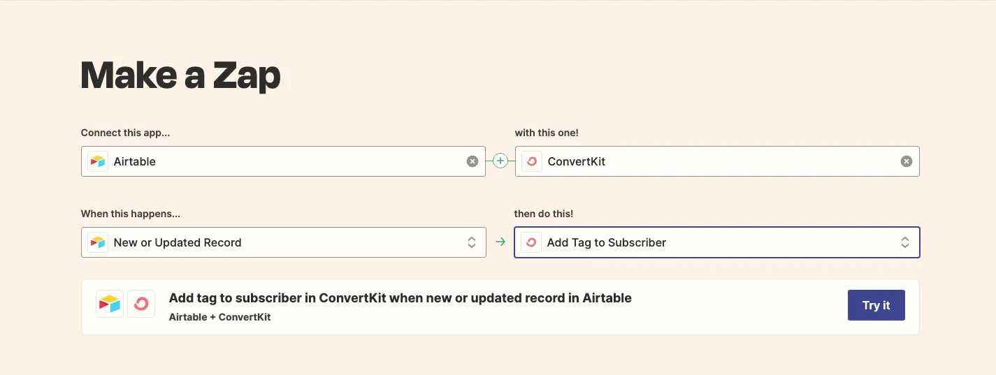 Airtable to ConvertKit