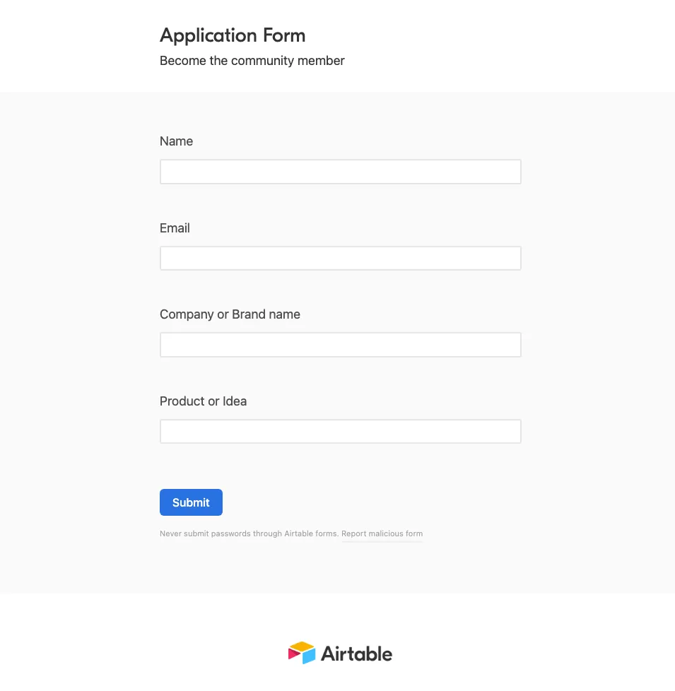 Airtable form