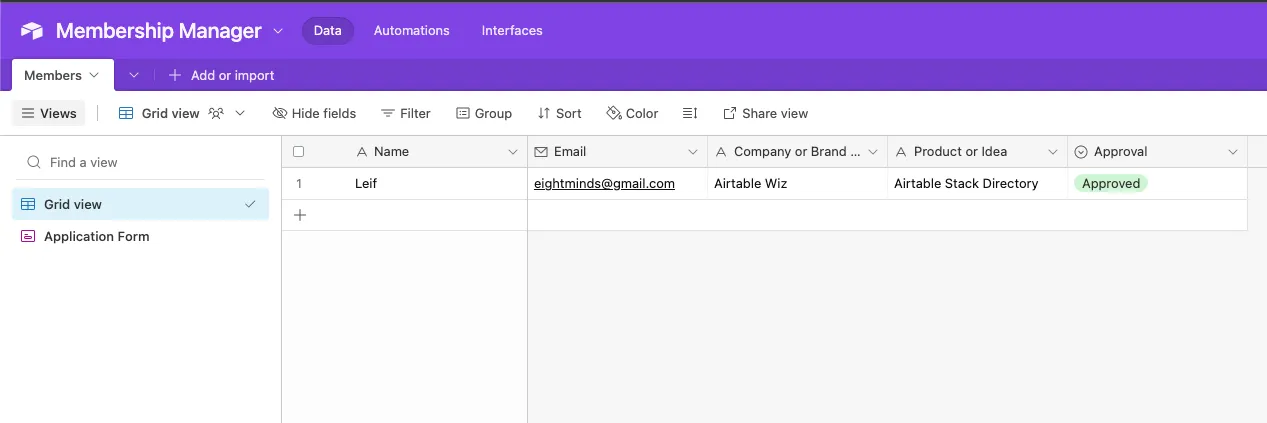 Airtable setup